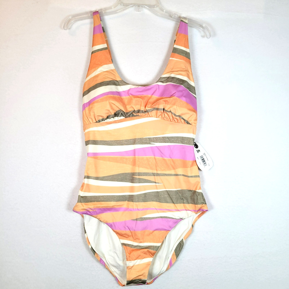 prAna Womens Mallorca One Piece Swim Bathing Suit Adjustable Size XL Orange